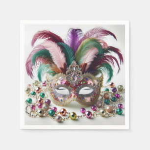 Jeweled Mardi Gras Mask Napkin