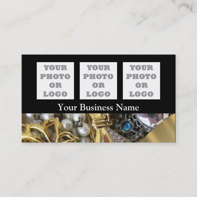 Jewelery pattern company logo business card (Front)