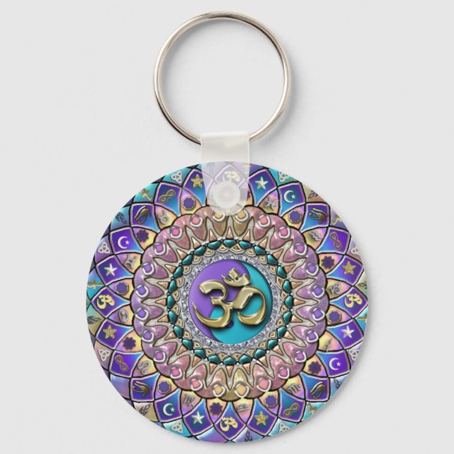 Jewelled Astrosymbology Mandala Keychain (Front)