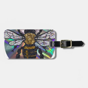 jewelled bee luggage tag