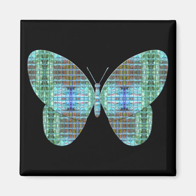 Jewelled Butterfly glass effect Magnet (Front)