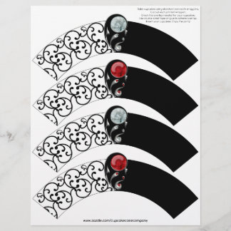 Jewelled Damask Cupcake Cosie - Red and Crystal