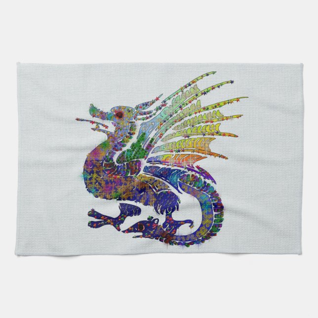 Jewelled Dragon Kitchen Towel (Horizontal)
