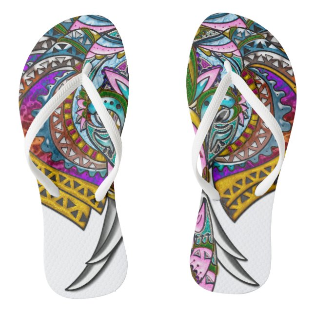 Jewelled Elephant, Slim Straps Flip Flops (Footbed)