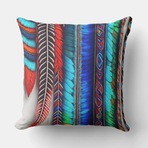 Jewelled Feathers Outdoor Pillow
