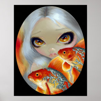 Jewelled Fish:  Silver and Gold ART PRINT goldfish