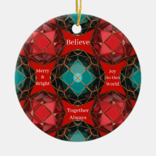 Jewelled Kaleidoscope Christmas Ceramic Ornament