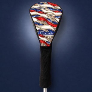 Jewelled Patriotic Strata Personalized Golf Head Cover
