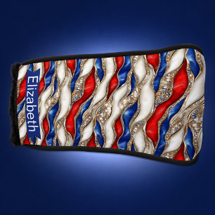 Jewelled Patriotic Strata Personalized Golf Head Cover