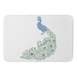 Jewelled Peacock Bath Mat