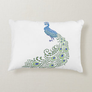 Jewelled Peacock Decorative Pillow