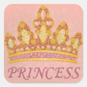 Jewelled Princess Crown by Chariklia Zaris Square Sticker