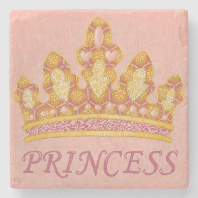 Jewelled Princess Crown by Chariklia Zaris Stone Coaster (Front)