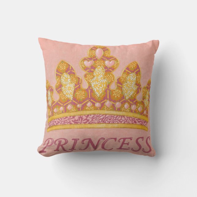 Jewelled Princess Crown by Chariklia Zaris Throw Pillow (Front)