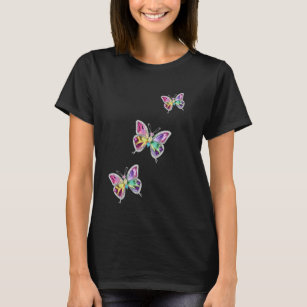 Jewelled Rainbow Crystal Butterflies T-Shirt