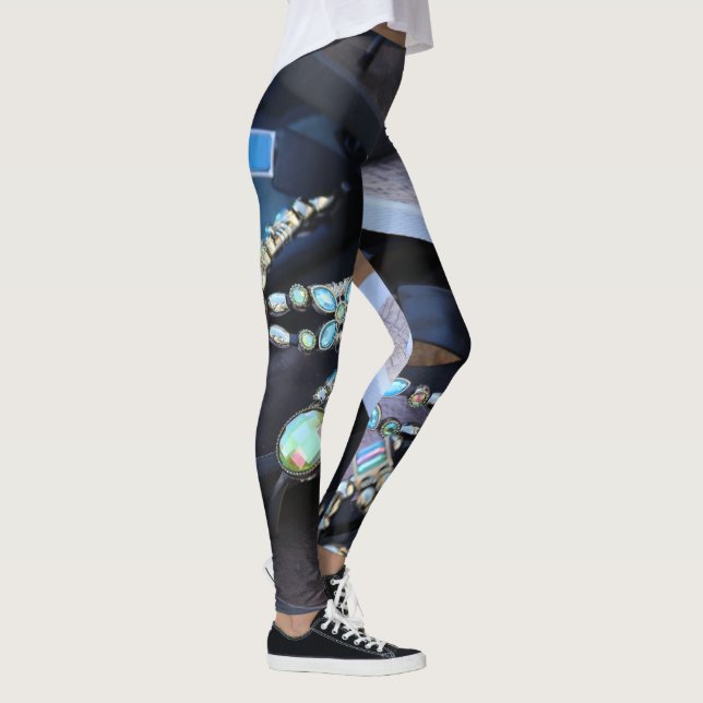 Jewelled Sandals Canvas Leggings-Unique Fashion Leggings (Right)