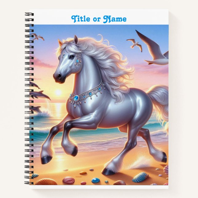 Jewelled Silver Horse Notebook (Front)