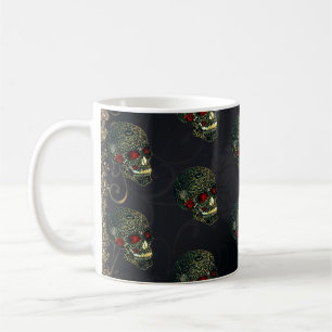 Jewelled Spider Skull & Roses Glam Gothic Filigree Coffee Mug