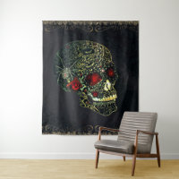Jewelled Spider Skull & Roses Glam Gothic Filigree
