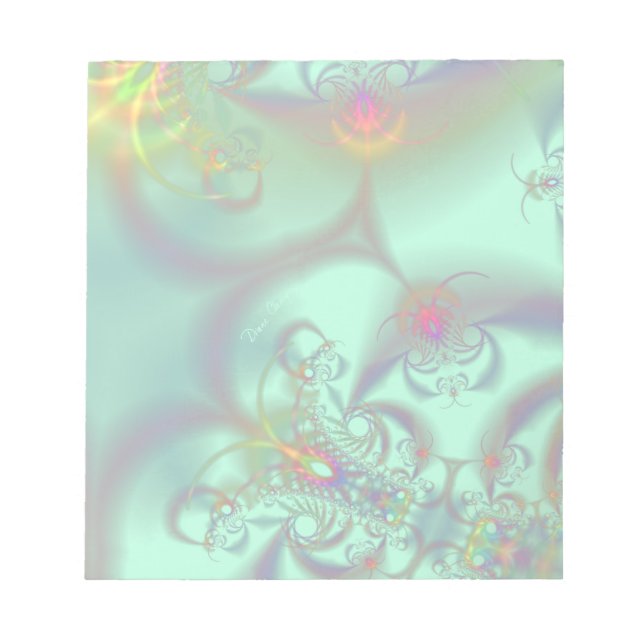 Jewelled Staircase - Abstract Emerald Kaleidoscope Notepad (Front)