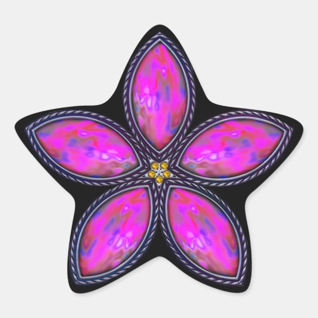 Jewelled Star - Magenta Star Sticker (Front)
