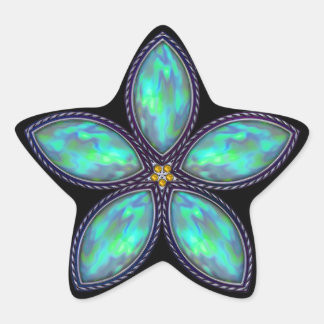 Jewelled Star - Teal Star Sticker