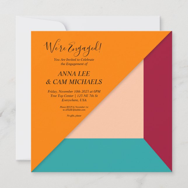 Jewelled Sunset Wedding Invitation (Front)