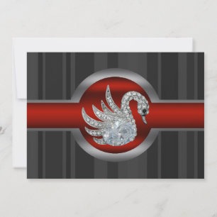 Jewelled Swan Party Invitation