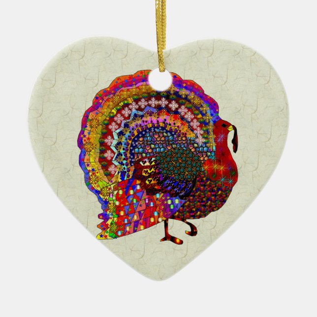 Jewelled Turkey Ceramic Ornament (Front)