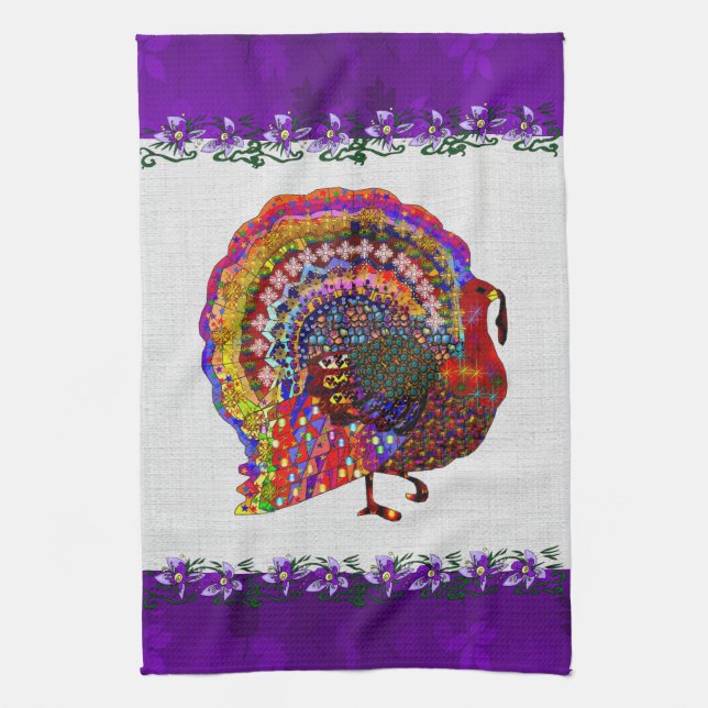 Jewelled Turkey Kitchen Towel (Vertical)