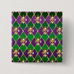 Jewellery Background Mardi Gras 2 Inch Square Button