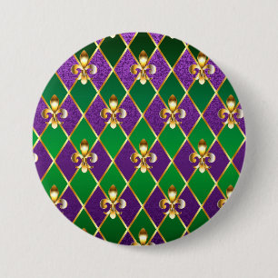 Jewellery Background Mardi Gras 3 Inch Round Button