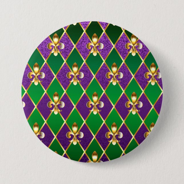 Jewellery Background Mardi Gras 3 Inch Round Button (Front)