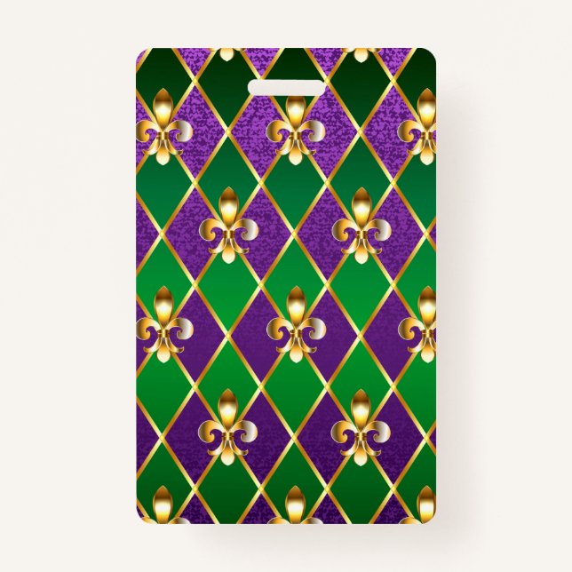 Jewellery Background Mardi Gras Badge (Front)