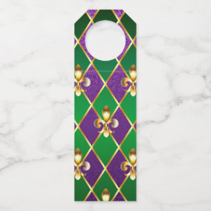 Jewellery Background Mardi Gras Bottle Tag