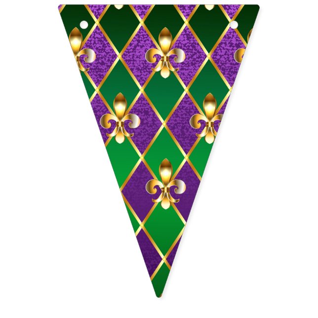 Jewellery Background Mardi Gras Bunting Flags (First Flag)