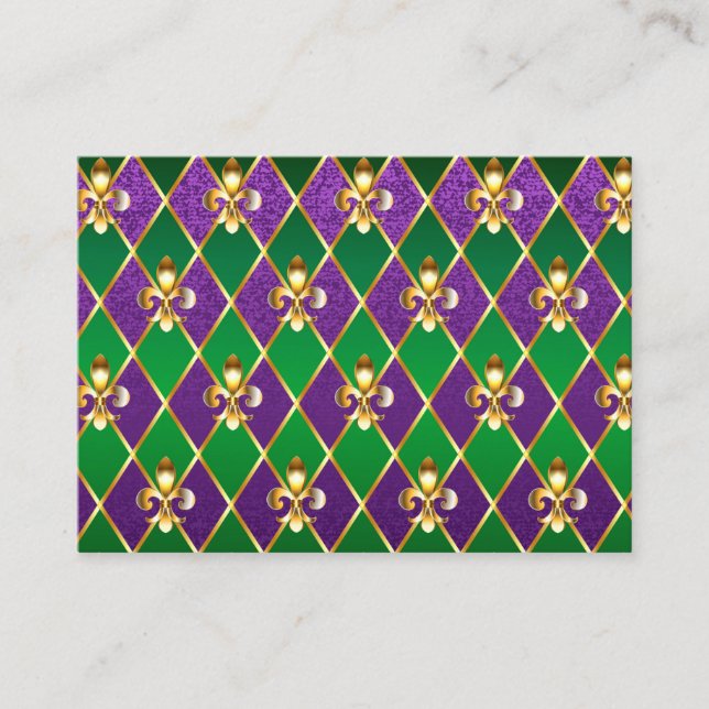 Jewellery Background Mardi Gras Business Card (Front)