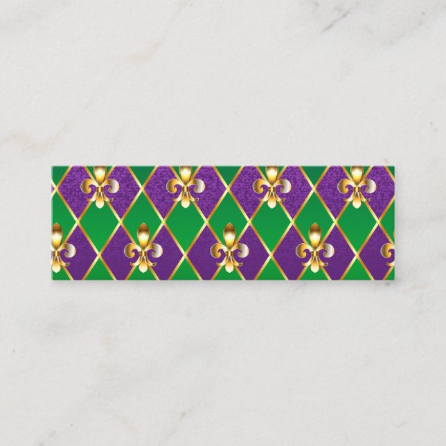 Jewellery Background Mardi Gras Calling Card (Front)