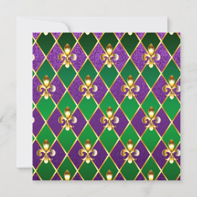 Jewellery Background Mardi Gras Card (Front)