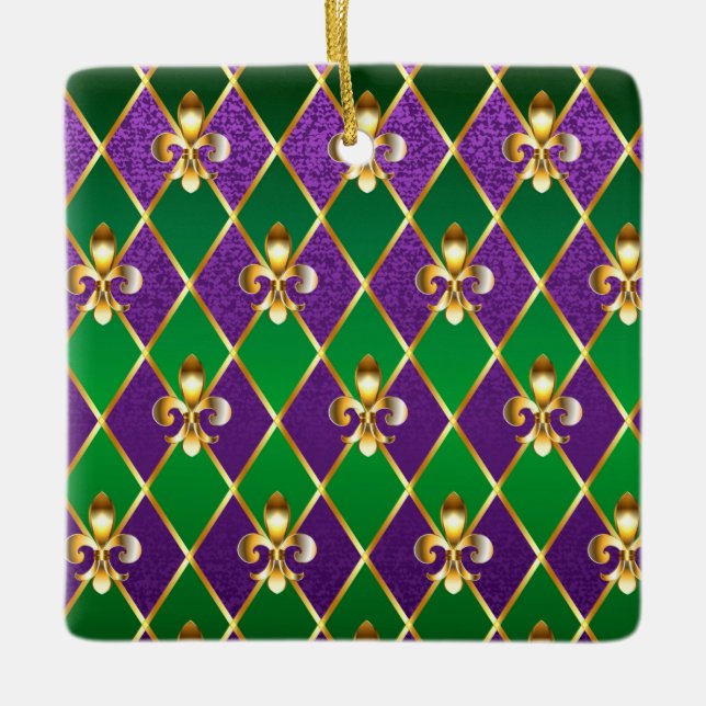 Jewellery Background Mardi Gras Ceramic Ornament (Front)