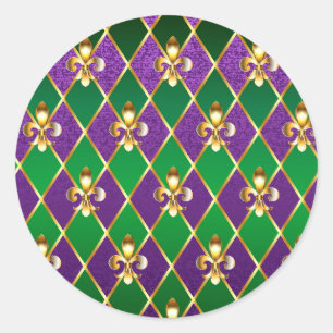 Jewellery Background Mardi Gras Classic Round Sticker