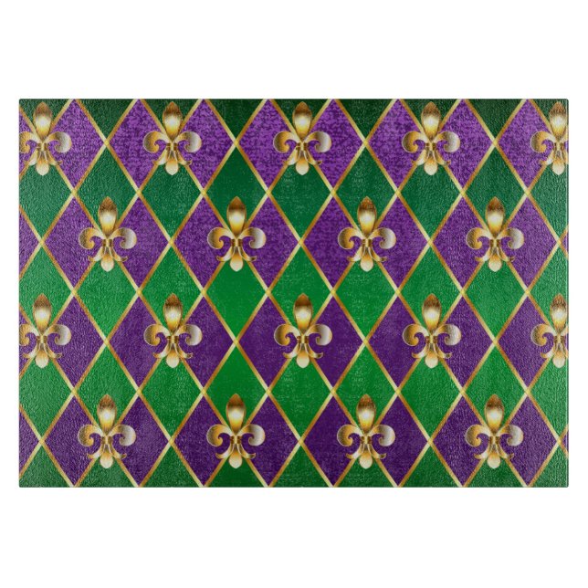 Jewellery Background Mardi Gras Cutting Board (Front)