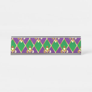 Jewellery Background Mardi Gras Desk Name Plate