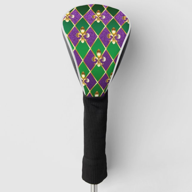 Jewellery Background Mardi Gras Golf Head Cover (Front)