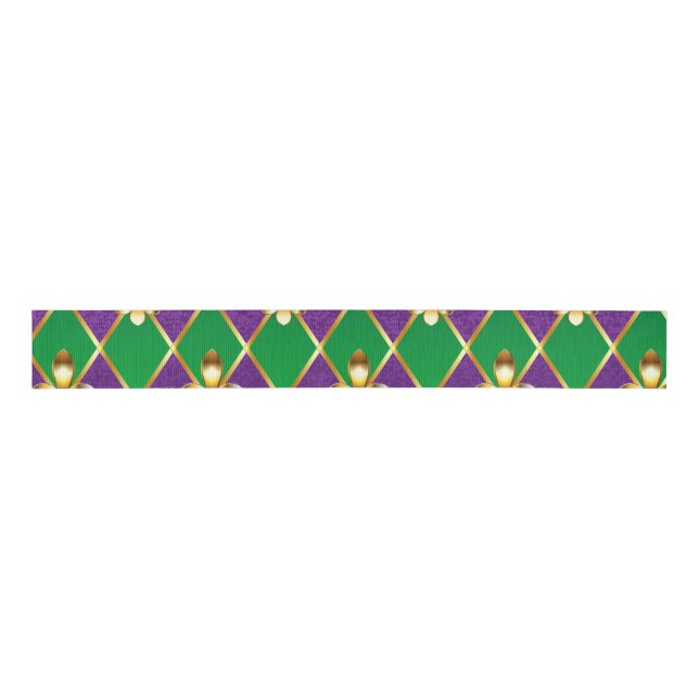 Jewellery Background Mardi Gras Grosgrain Ribbon (Front)
