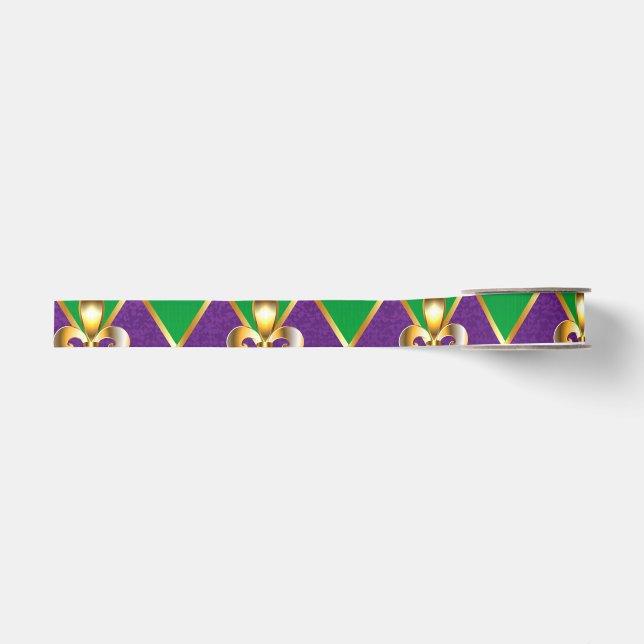 Jewellery Background Mardi Gras Grosgrain Ribbon (Front)