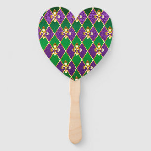 Jewellery Background Mardi Gras Hand Fan
