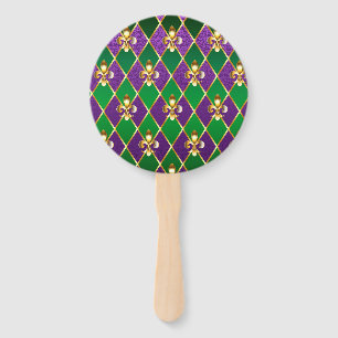 Jewellery Background Mardi Gras Hand Fan