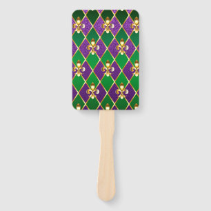 Jewellery Background Mardi Gras Hand Fan
