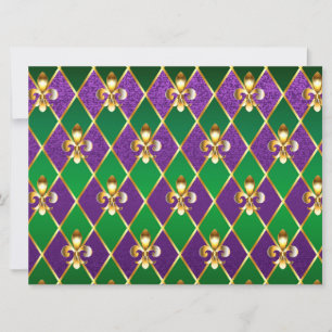 Jewellery Background Mardi Gras Holiday Card